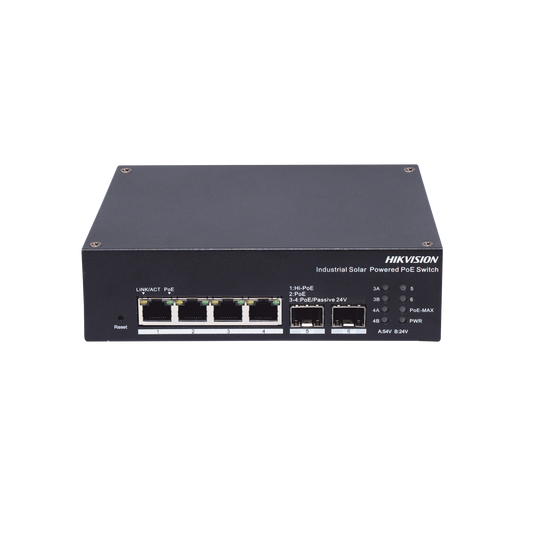 Switch Industrial con UPS / Administrable Gigabit / 3 Puertos Gigabit PoE+ (30 W) + 1 Puertos Gigabit PoE++ (90 W) / 2 Puertos SFP / 120 W Total / 48 a 57 VCD / Ideal para Proyectos / 300 Metros de Distancia