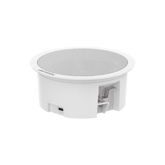 Altavoz IP Montaje en Plafón | 3 Watts | 8 Ohms | PoE+ | Integración con Hik-Central Professional | Reproducción de Audio vía Red | Bluetooth