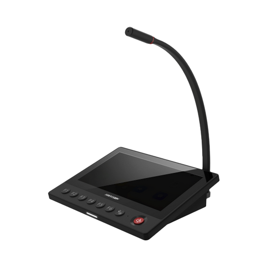 Micrófono IP / 12 VCD / Pantalla Touch 7" / Transmisión en Tiempo Real / Integración con HikCentral Professional