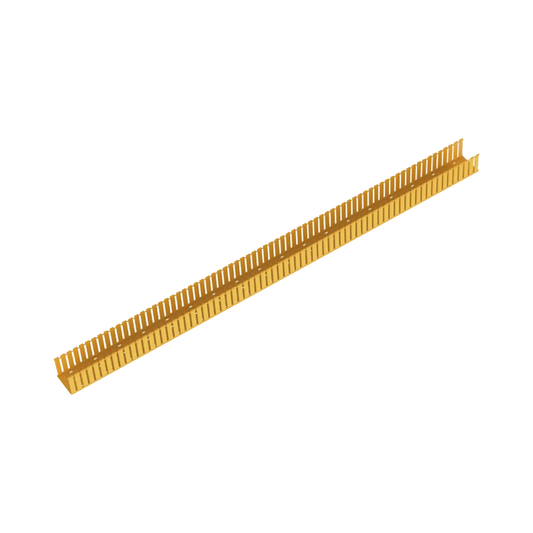 Canaleta Ranurada de PVC sin Tapa, Fiber-Duct™, 4 in de Ancho, 4 in de Alto y 1828.8 mm de Largo, Color Amarillo