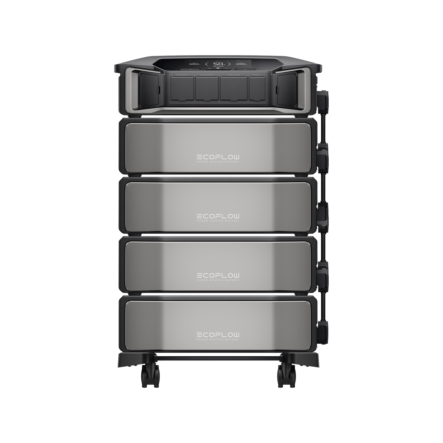 Estación de Energía Delta Pro Ultra 7.2kW para Respaldo Residencial, Incluye Batería de Litio LFP 6kWh (24kWh Totales), Sincronización para Mayor Potencia, Carga Solar Hasta 4000W, Capacidad de Trabajo Online (0ms)