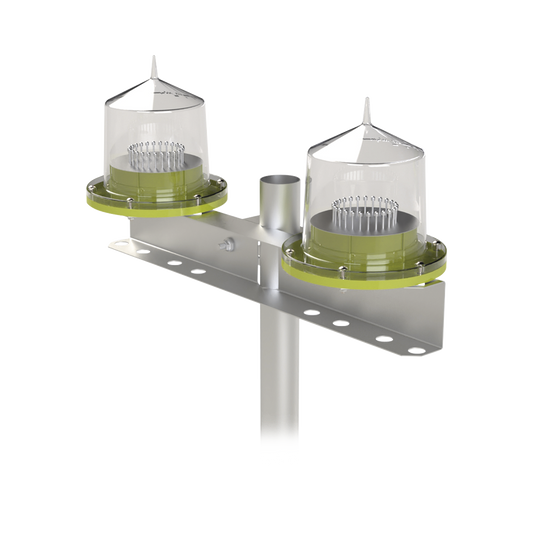 Lámpara Doble de Obstrucción Tipo L-810/ Autónoma (sistema solar incluido)/ Luz fija o Intermitente.
