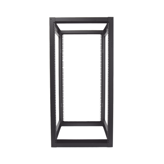 Rack Estándar 19" de 4 Postes, Acero, 24 Unidades, Profundidad Ajustable.