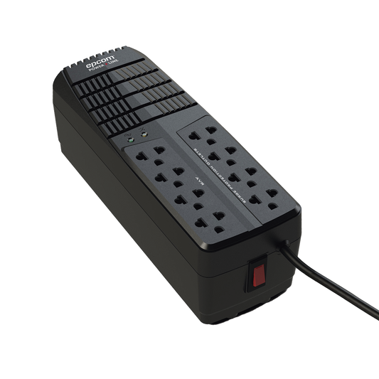 Regulador de Voltaje 1000 VA-500 W / 4 Contactos con AVR / 4 Contactos con Supresor de Picos / Protección RJ11