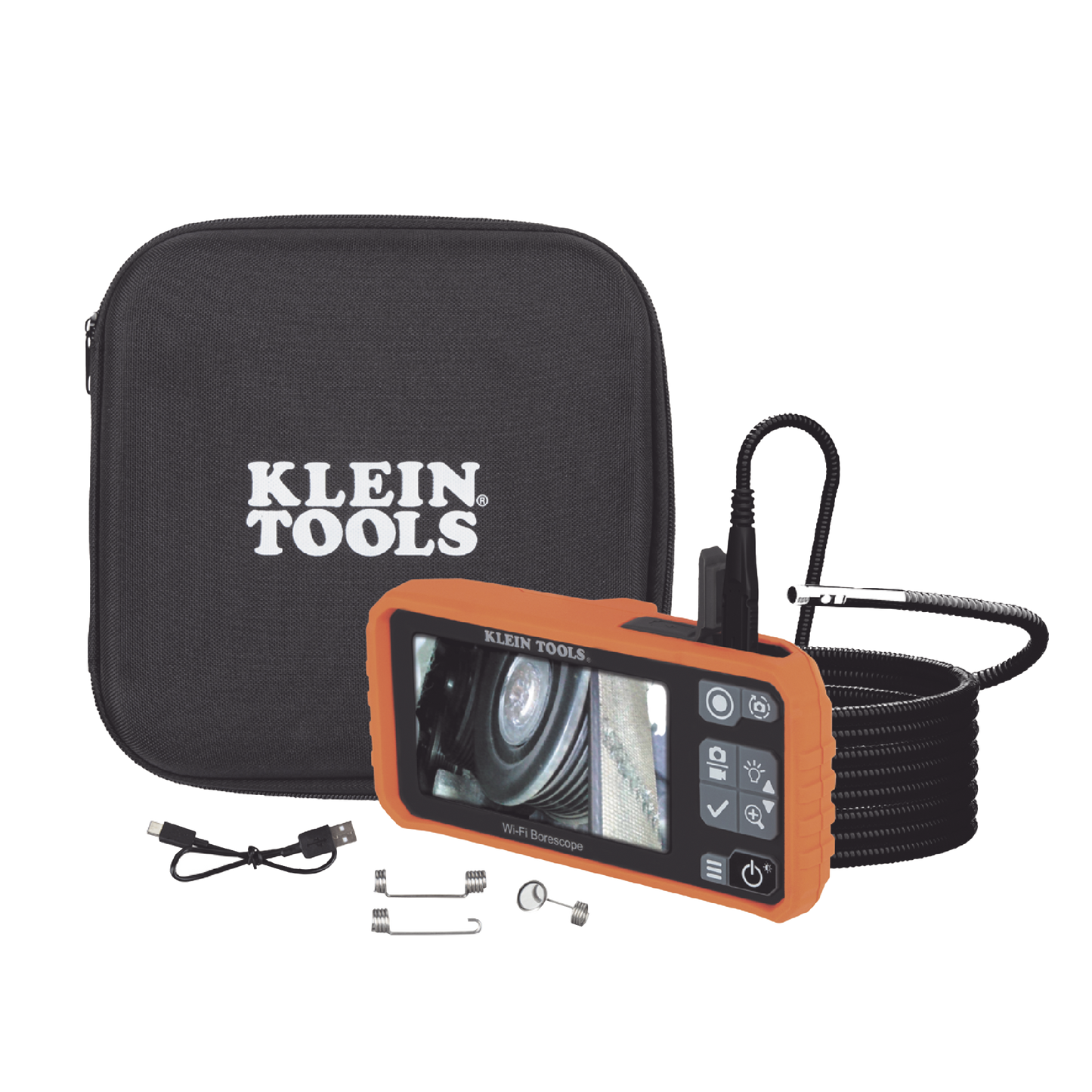 Dual Cámara Boroscopio Pro 5.5mm 720p USB-C/Wi-Fi, y LCD 4.3" a Color, Cuello de Cisne Blindado 10' (3m) con Imán y 6 LED´s. Batería Io-Li Recargable. Ideal en Industria Automotriz, Electricidad, HVAC, Plomería