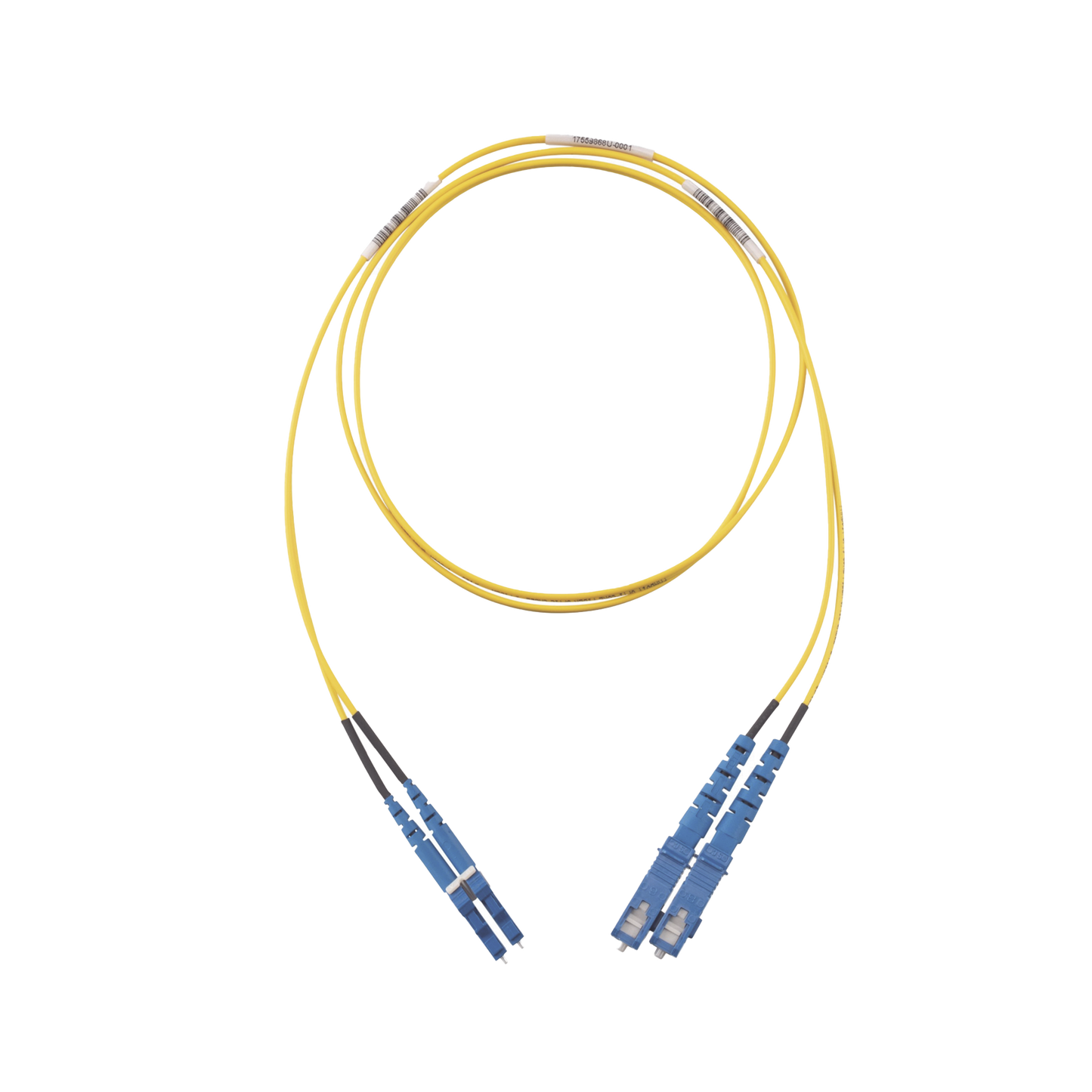 Jumper de Fibra Optica Monomodo 9/125 OS2, LC-SC Duplex, OFNR (Riser), Color Amarillo, 5 Metros (16.40 Pies)