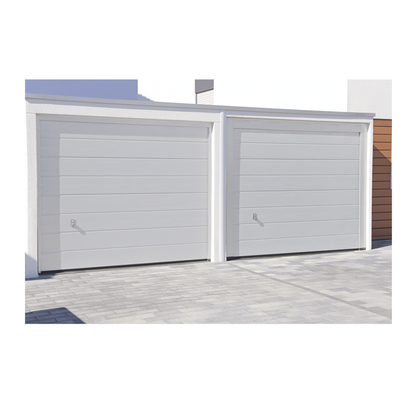 Puerta de Garage de Alta Calidad / Linea Central / Color Blanco 12X8 pies, AISLADA, Estilo Americana.