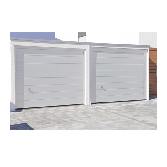 Puerta de Garage de Alta Calidad / Linea Central / Color Blanco 12X8 pies, AISLADA, Estilo Americana.