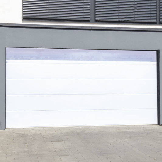 Puerta de Garage de Alta Calidad / Linea Central / Color Blanco 9X9 pies, AISLADA, Estilo Americana.