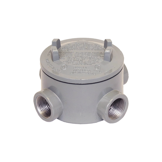 Caja para Áreas Peligrosas con Tapa Tipo GRX de 2" (51 mm) / Con 4 Entradas / Aluminio libre de Cobre.