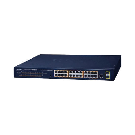 Switch PoE Administrable Capa 2 / 24 Puertos10/100/1000BASE-T / 2 SFP 100/1000BASE-X / POE 802.3af/at
