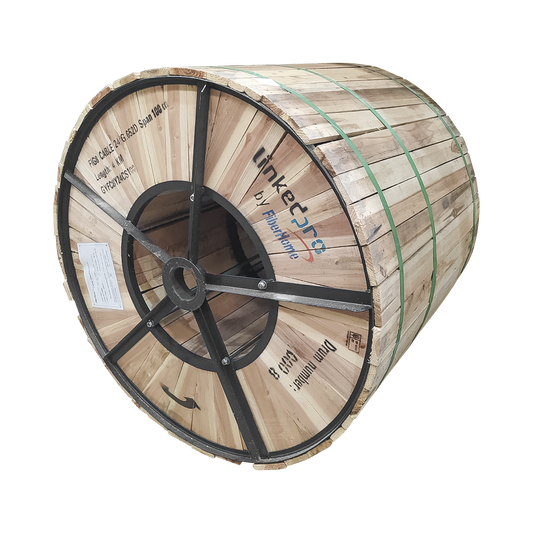 Carrete de 4 km de Fibra Óptica Aérea Figura 8 G.652D, Monomodo de 24 Hilos, Exterior, Span 100, Loose Tube