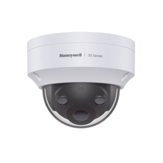 Domo IP 3 Megapixel / Lente 2.8 mm / 40 mts IR / Ultra Baja Iluminación / NDAA / ONVIF / Exterior IP66 / Antivandalico IK10 / Ultra Baja Iluminación / H.265 / PoE / Serie 35 / Honeywell Security