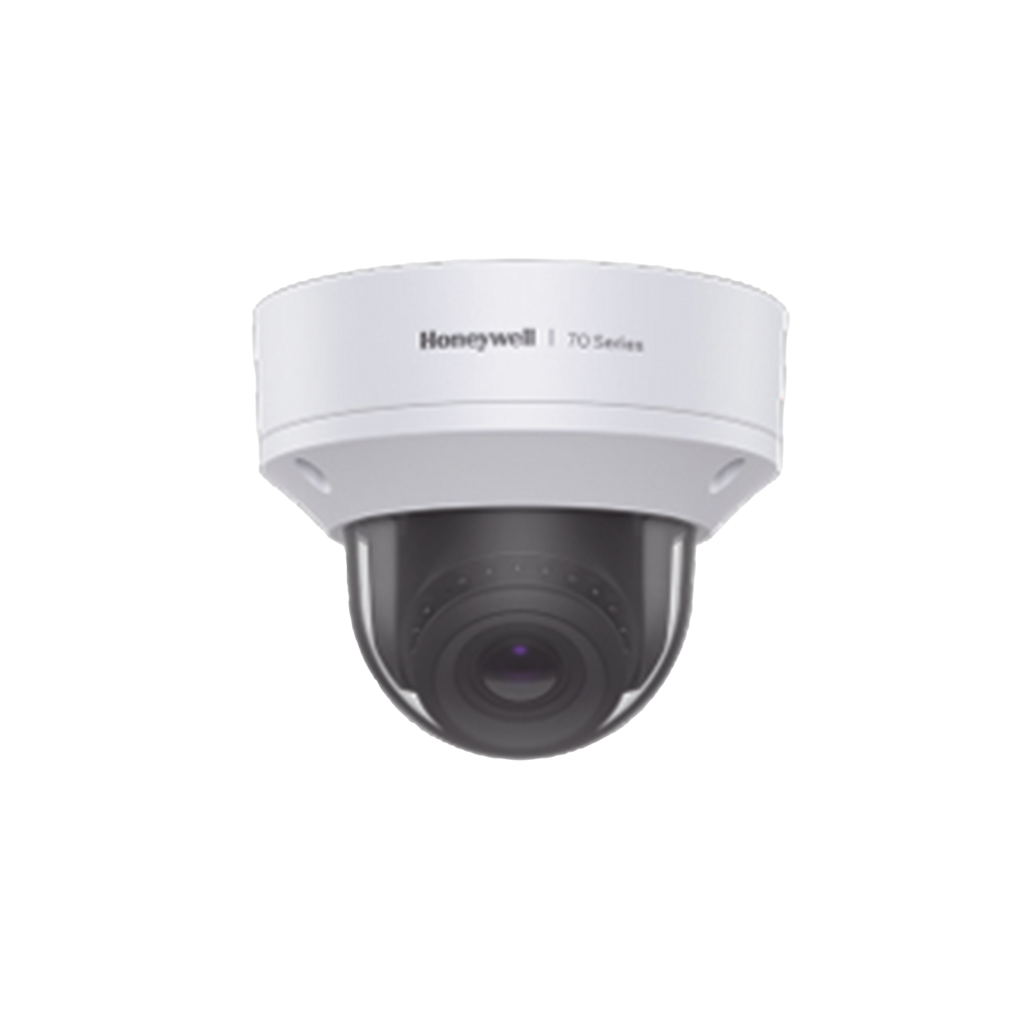 Domo IP 8 MP / Lente Mot. 3.6 a 11 mm / H.265 / NDAA / ONVIF / IK10 / WDR 130 dB / IA Avanzado Detección Sabotaje / Movimiento / Rostros / Intrusión / Merodeo / Objeto Abandonado / Alarma y Audio I/O / PoE / Serie 70 / Honeywell Security