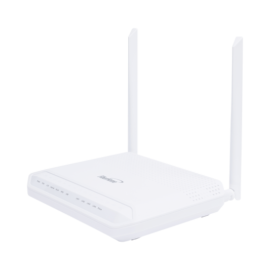 ONU GPON WiFi 2.4/5 GHz, Compatible con OLT´s de Terceros, MIMO 2x2, 4 puertos Gigabit + 1 POTS + USB, conector SC/UPC, (Gestión WAN desde la Interfaz de la ONU)