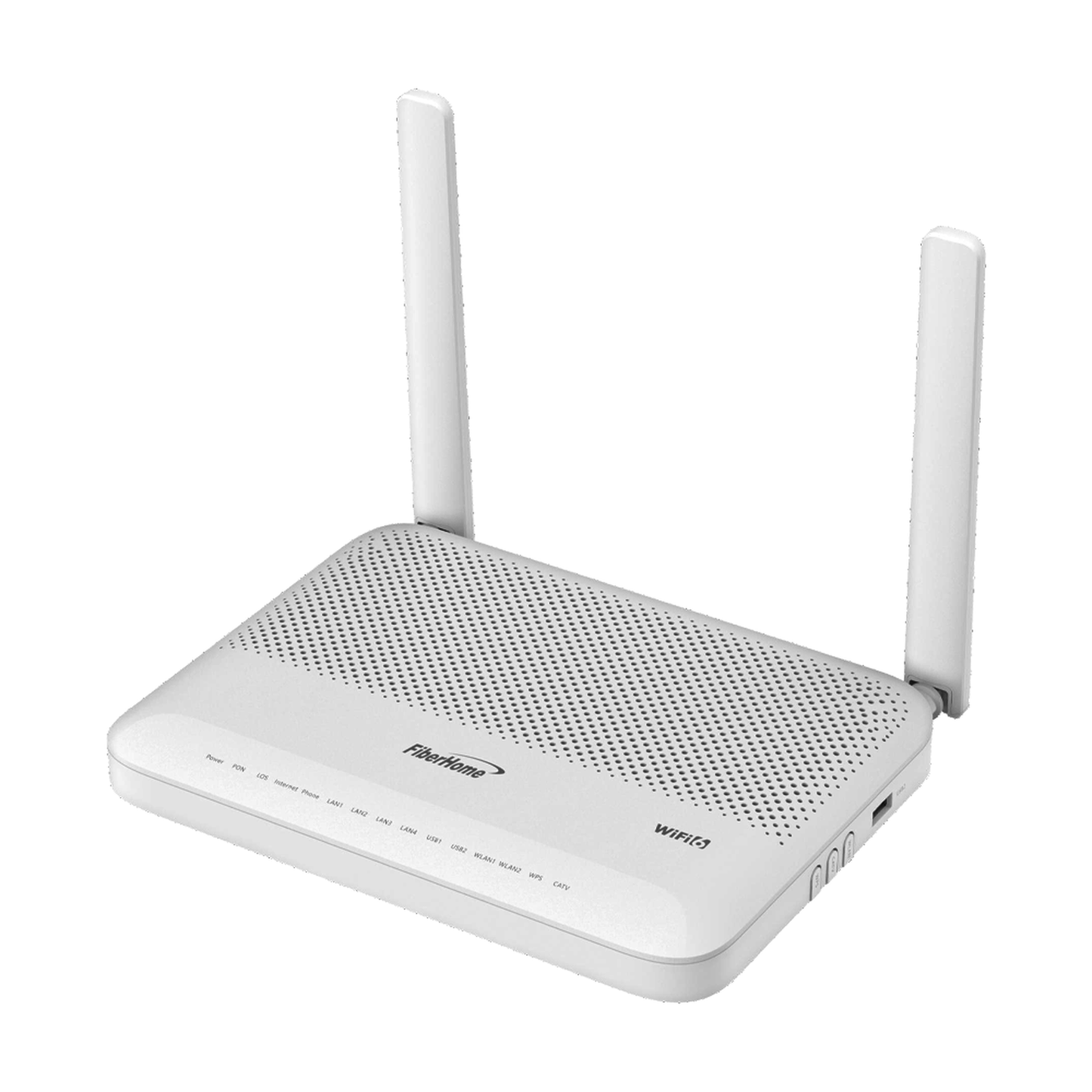ONU GPON WiFi 6, Doble Banda (2.4/5 GHz), 2 Antenas de 5 dBi, Compatible con OLT de Terceros, 4 puertos Gigabit Ethernet + 2 POTS + 1 USB + 1 CATV (RF), conector SC/APC,(Gestión WAN desde la Interfaz de la ONU)