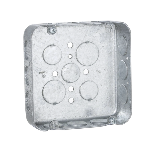 Caja Cuadrada 4 11/16"/ Profundidad 1 1/2"/ 15 Entradas 1/2", 2 Entradas 3/4"/ Troquelada.