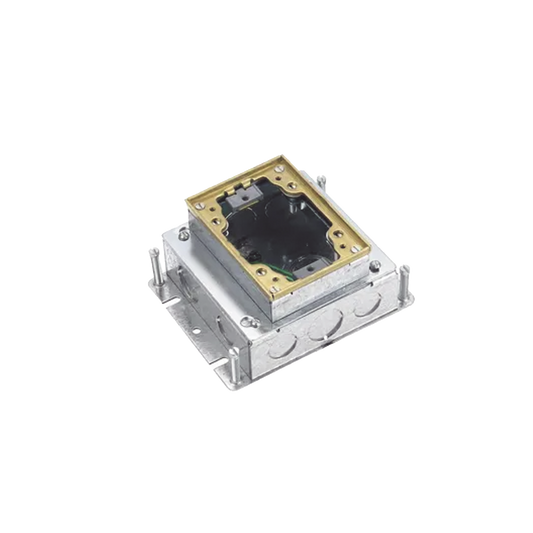 Caja Rectangular de Piso de Acero Galvanizado de 1 Gang / 3 Entradas de 1/2", 2 Entradas 3/4" y 2 Entradas 3/4"-1 1/4".