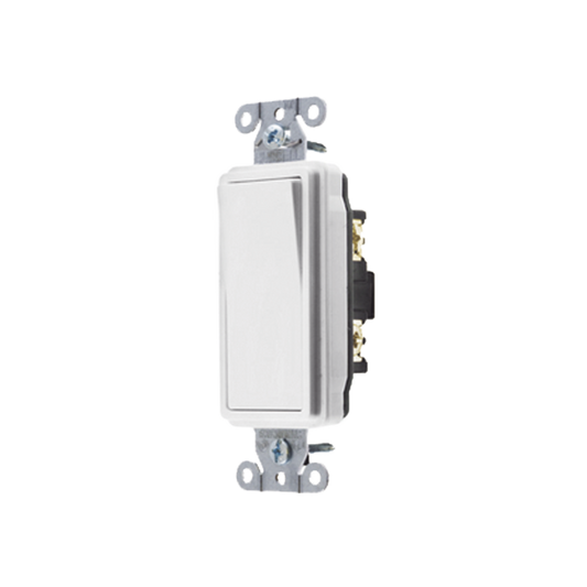 Interruptor Decorador de 20 A 120-277 V CA/ Unipolar / Cableado Lateral y Posterior / Color Blanco.