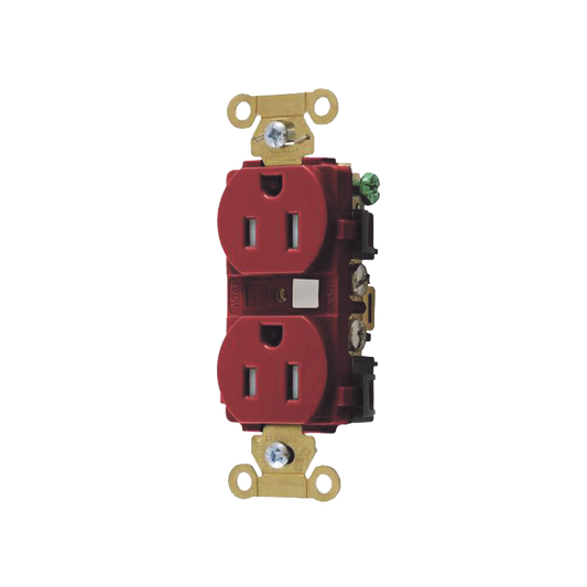 Contacto Duplex 15 A 125 V / A Prueba de Manipulaciones / Nema 5-15R / Color Rojo.