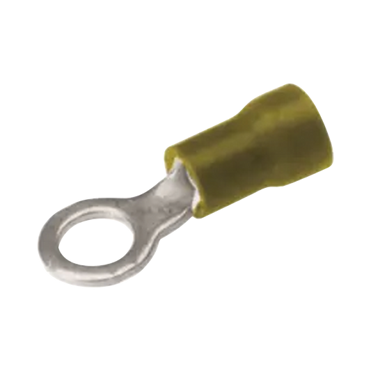 Zapata Terminal de Ojillo para Tornillo 3/16 in (5 mm) calibre 12-10 AWG con aislamiento de vinilo.