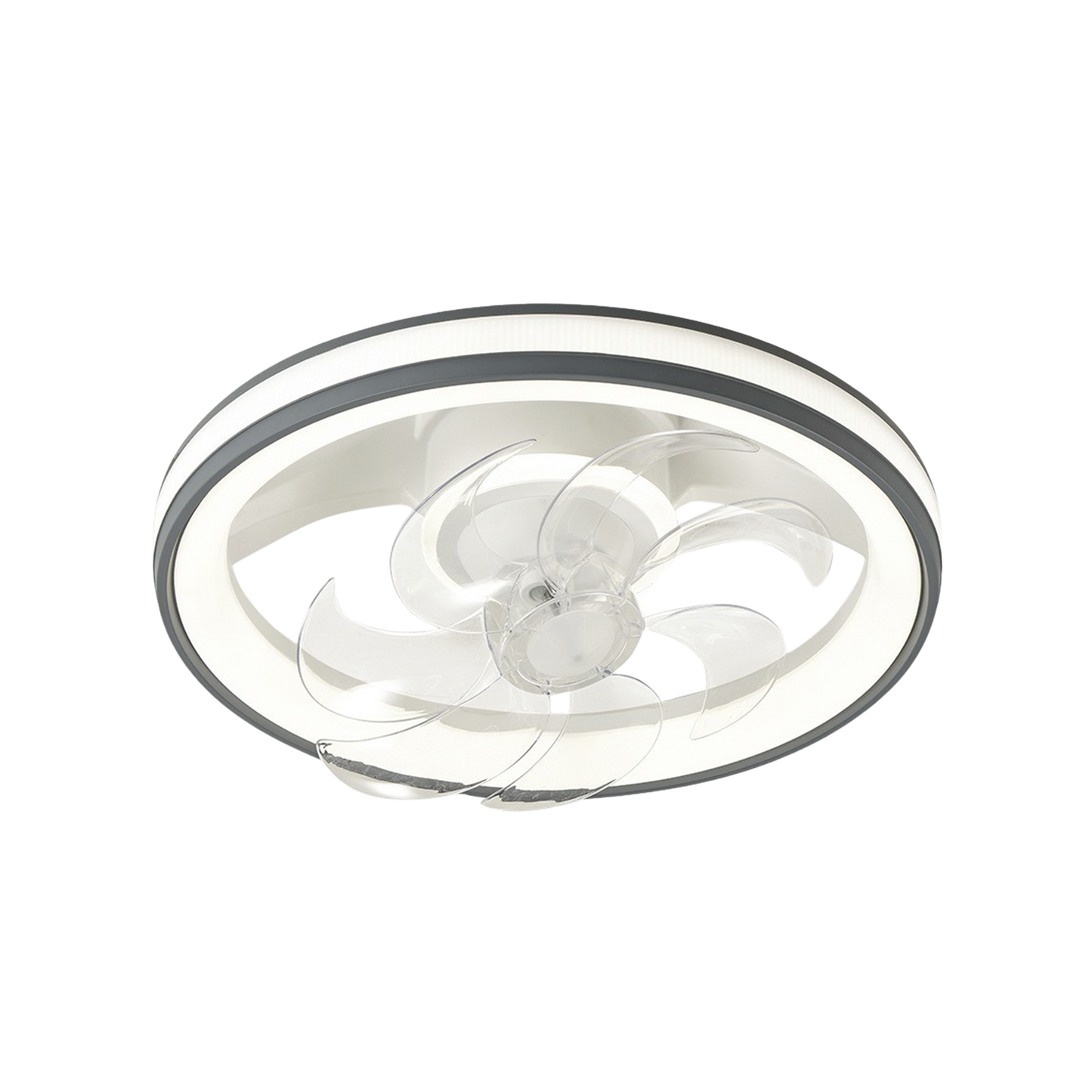 Ventilador de Techo con Luminario LED de 110 V CA 50/60 Hz / 88 W /4500 Lm / 6500 - 4 000 - 2 700 K /3 Tonos de Luz / 500 mm / 6 Velocidades / Dimeable /Color Blanco y Gris.