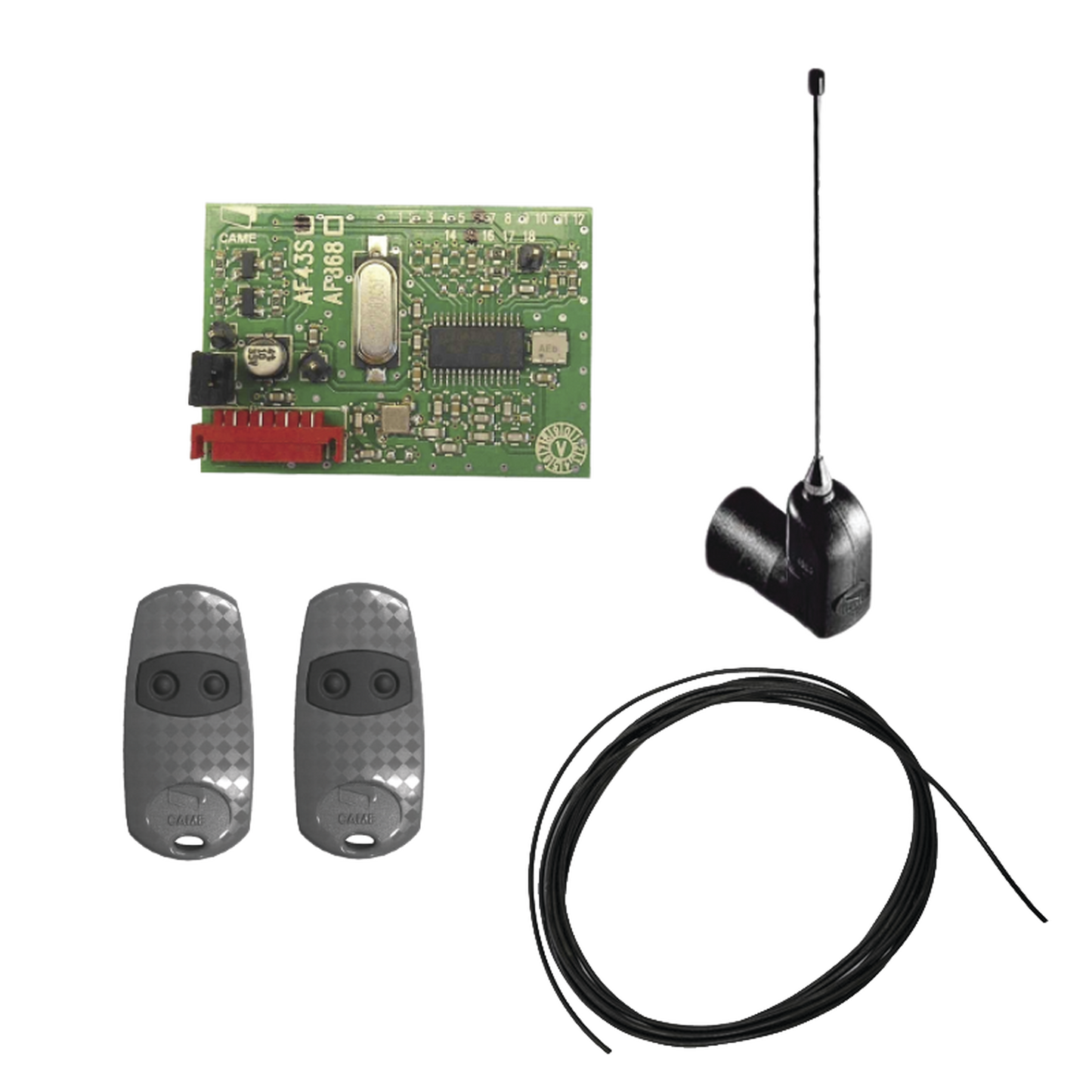 Kit Receptor inalámbrico con antena / Hasta 45M en linea de vista / INCLUYE dos controles y 3 metros de cable RG58 para la antena