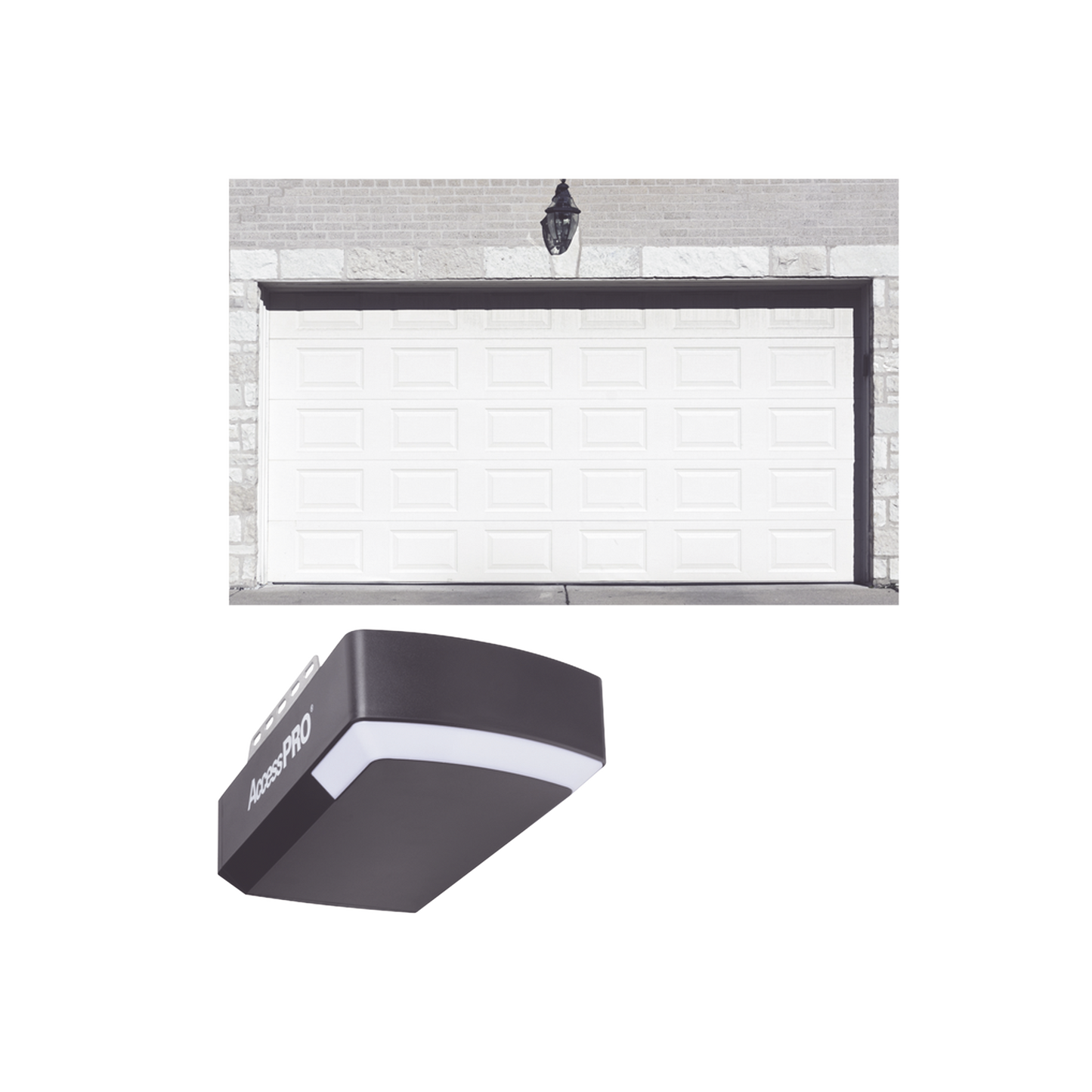 KIT COMPLETO Puerta D/ Garage 12x7 Pies / Cuadro Corto / Color blanco / Insulada / Incluye Motor FS1000APPRT / 1/2HP / Fuerte/Silencioso/Luz LED/Motor DC .