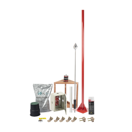Kit Pararrayo con Accesorios para Protección de Diámetro de 200m.