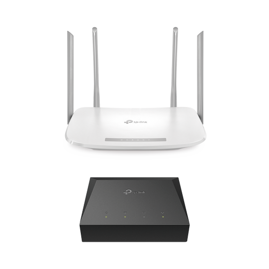 Kit de ONU Gigabit XZ000G3 con Router Router Inalámbrico ISP doble banda AC, Hasta 1167 Mbps, 4 antenas externas omnidireccional, Puertos Gigabit