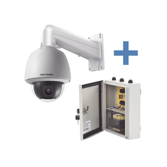 Kit básico con cámara domo modelo : DS-2AE5225T-A(E) + fuente de alimentación para intemperie modelo : PS247AC