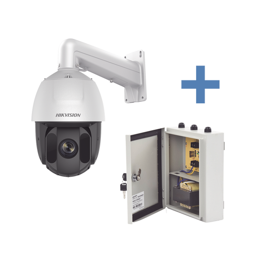 Kit básico con cámara domo modelo : DS-2AE5225TI-A(E) + fuente de alimentación para intemperie modelo : PS247AC