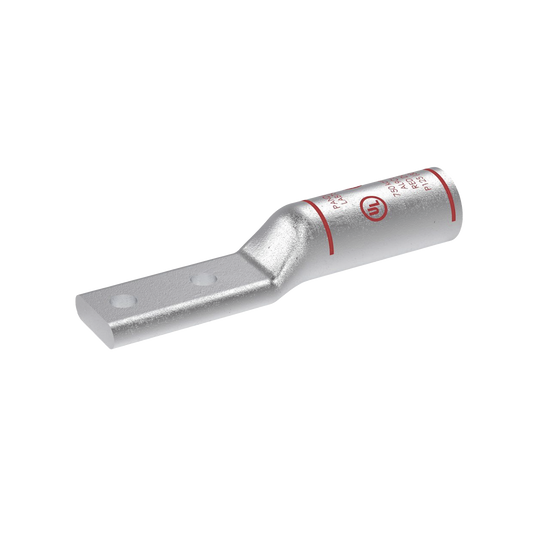 Zapata de compresión Aluminio LAB750-12-24R para cal. 750 Kcmil, Doble barreno para tornillo prisionero de 1/2, Espaciado de orificio 44.45mm, 1 Pz
