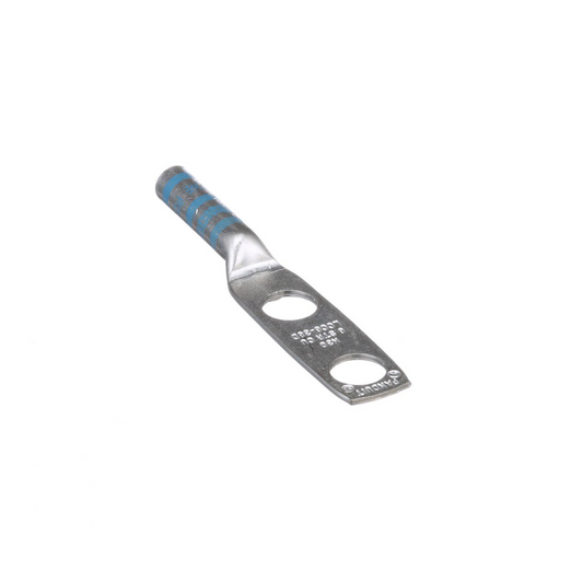 Zapata de compresión LCC6-38D-L para cal. 6 Awg, Doble barreno para tornillo prisionero de 3/8, Espaciado de orificio 25.4mm, 1 Pz