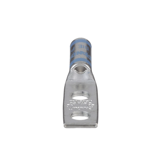 Zapata de compresión LCD6-14A-L para cal. 6 Awg, Doble barreno para tornillo prisionero de 1/4, Espaciado de orificio 16mm, 1 Pz