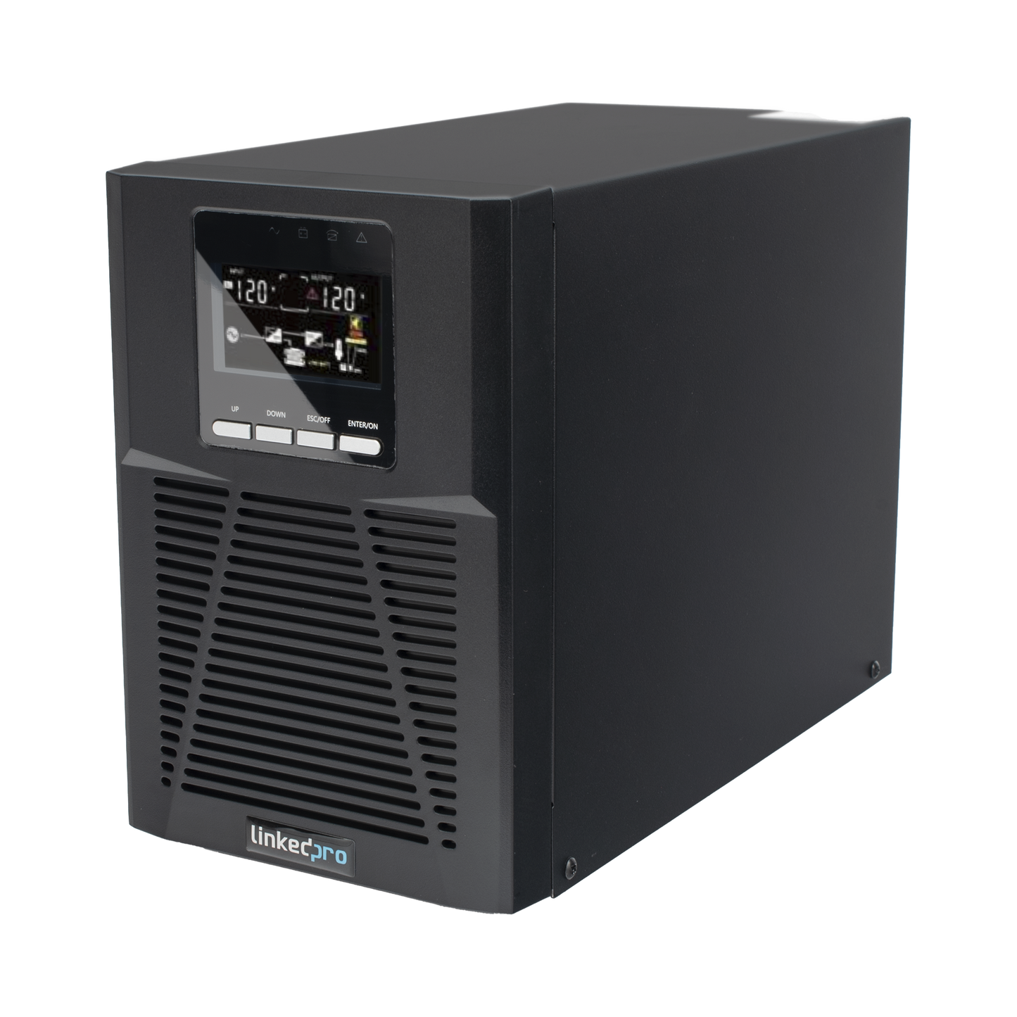 UPS 1000VA/900W Online Doble Conversión /Pantalla LCD / 3 tomas 5-15R / Regulación de Voltaje / Protección RJ45