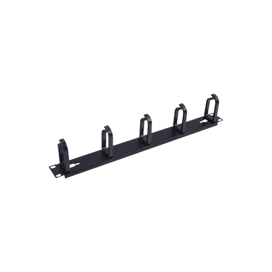 Organizador de Cables con 5 anillos, 1U, 19" Color negro
