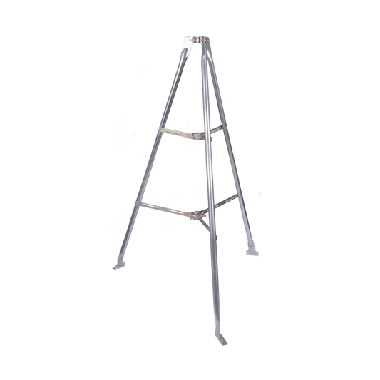 Montaje de tripie para exterior, altura total del tripie 1.52 m. Compatible con mástiles de hasta 3 m de largo 1  1/4 a 2" de diámetro