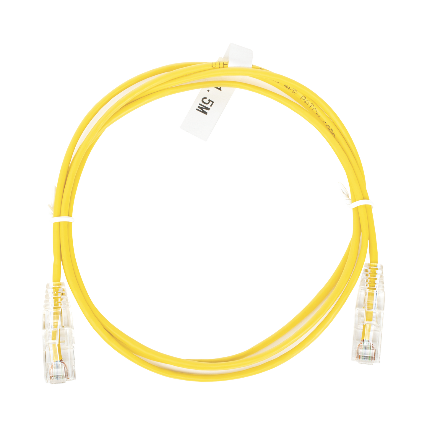 Cable de Parcheo Slim UTP Cat6 - 1.5 Metros (4.92 Pies) Amarillo Diámetro Reducido (28 AWG)