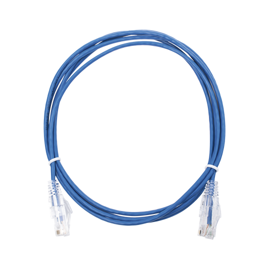 Cable de Parcheo Slim UTP Cat6 - 2 m Azul Diámetro Reducido (28 AWG)