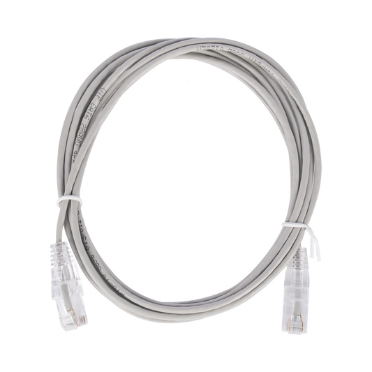 Cable de Parcheo Slim UTP Cat6 - 2 Metros (6.56 Pies) Gris Diámetro Reducido (28 AWG)
