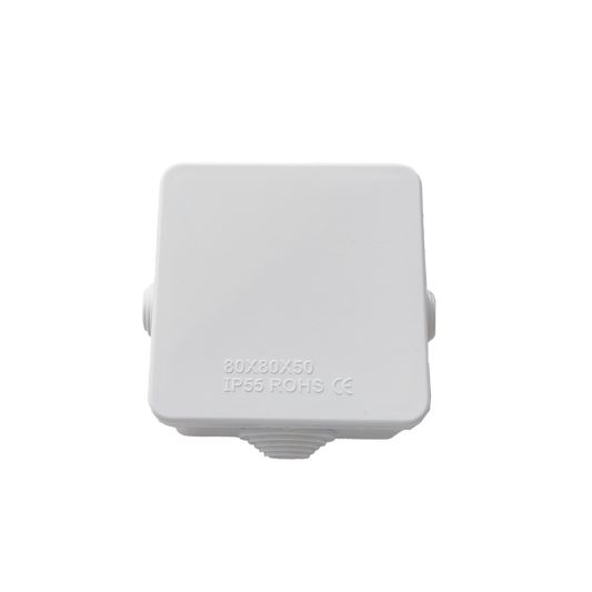 Caja de Conexiones Impermeable IP55 con 4 Entradas, 80 x 80 x 50 mm, para Instalaciones Industriales, Comerciales y Residenciales, Incluye Tornillería para su Instalación