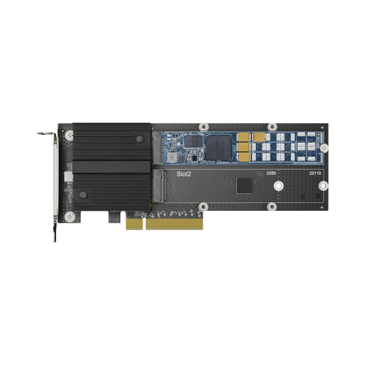 Adaptador SSD M.2 | PCIe 3.0 x8 | NVMe | Compatible con M.2 22110 y 2280 | 2 Ranuras M-Key | Perfil Bajo y Altura Completa | Garantía de 5 Años.