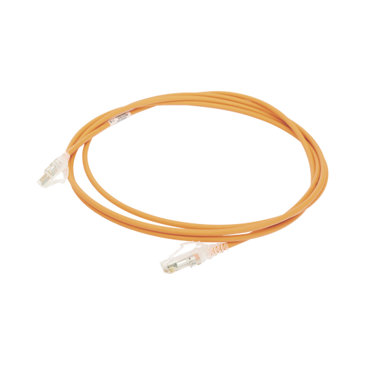 Patch Cord MC6 Modular Cat6 UTP, CM/LS0H, 7ft, Color Naranja, Diámetro Reducido (28AWG)