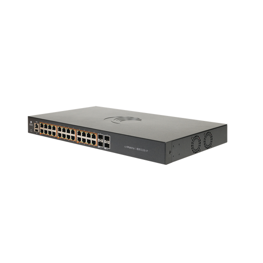 Switch cnMatrix EX1028 de 24 puertos PoE 802.3af/at, 200 W, Gigabit Ethernet y 4 SFP, Capa 2, gestión en la nube