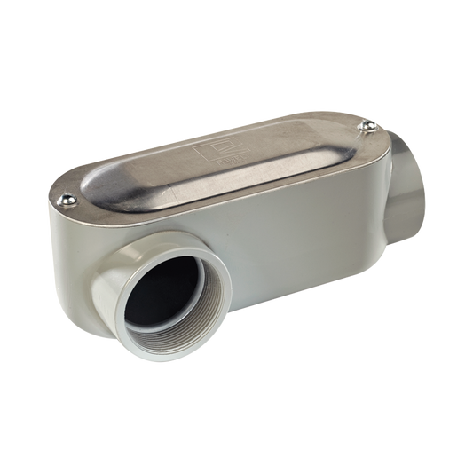 Caja Oval Roscada tipo LR de 1/2" (12.7 mm) / Incluye tapa y tornillos.