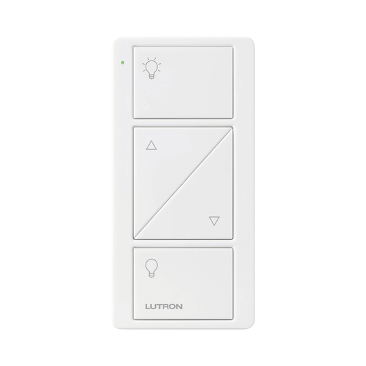 Control remoto PICO 3 botones encender/apagar, subir/bajar intensidad, color blanco, complemente con un atenuador Caseta, RA2, RadioRa2.