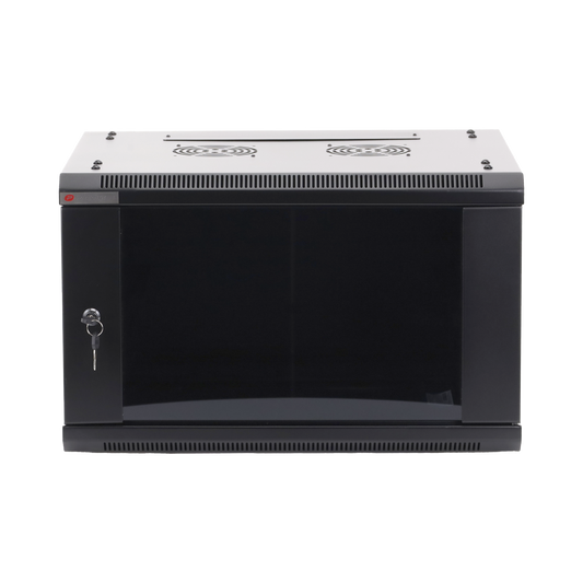 Gabinete PRECISION, Con Puerta de Cristal Templado, de 19in, 6UR, 450mm de Profundidad, Color Negro
