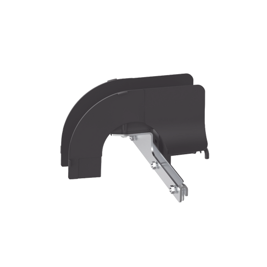 Bajada/Salida de Cables Para Charola Wire Basket, de 2 in, Con Control de Radio de Curvatura, Color Negro