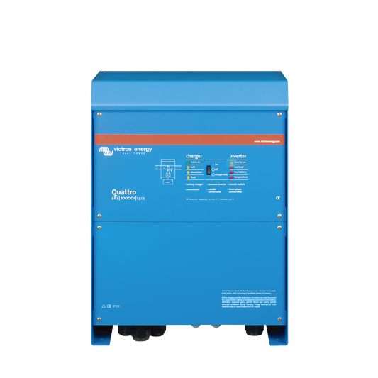 Quattro 48/10000/140-100/100 / Inversor Cargador de Onda Pura / Entrada 48 Vcc / Salida 8000 W 120 Vca 60 Hz